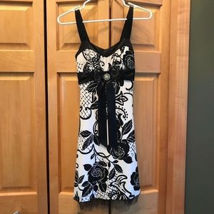 Black and White Floral Dress